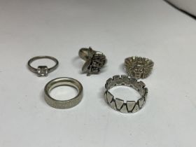 FIVE SILVER RINGS