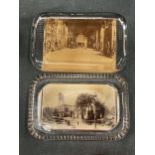 TWO VICTORIAN GLASS PAPERWEIGHTS WITH PHOTOGRAPHIC STYLE IMAGES