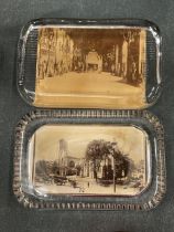 TWO VICTORIAN GLASS PAPERWEIGHTS WITH PHOTOGRAPHIC STYLE IMAGES