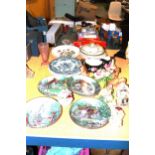 A LARGE QUANTITY OF CERAMICS TO INCLUDE LILLIPUTT LANE CABINET PLATES, ROYAL DOULTON, ETC POSIES,