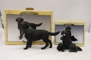 TWO BOXED LEONARDO COLLECTION, LABRADOR DOGS