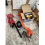 A SOVEREIGN ELECTRIC HEDGE TRIMMER, A FLYMO ELECTRIC GRASS STRIMMER AND A CIRCULAR SAW