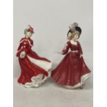 TWO ROYAL DOULTON FIGURINES FROM THE PRETTY LADIES COLLECTION - "CHRISTMAS CELEBRATION" AND "
