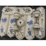 SIX CERAMIC DOOR PUSH PLATES PLUS TWO CERAMIC DOOR KNOBS