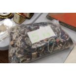 A 5 KG BAG OF COSTUME JEWELLERY AND BEADS