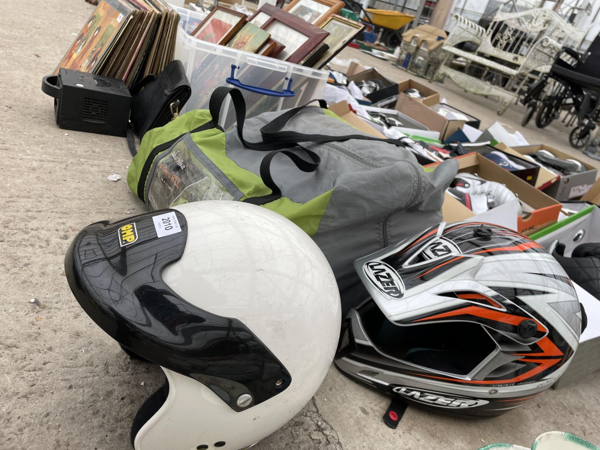 TWO MOTORBIKE HELMETS AND AN 8 MAN TENT - Image 2 of 4