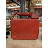 A VINTAGE RED 2 GALLON PETROL CAN