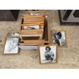 AN ASSORTMENT OF PINE FRAMED PRINTS