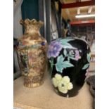 TWO LARGE ORIENTAL STYLE VASES