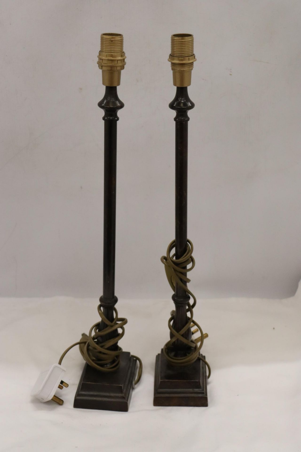 TWO BRONZE EFFECT LAMP BASES - Image 5 of 5