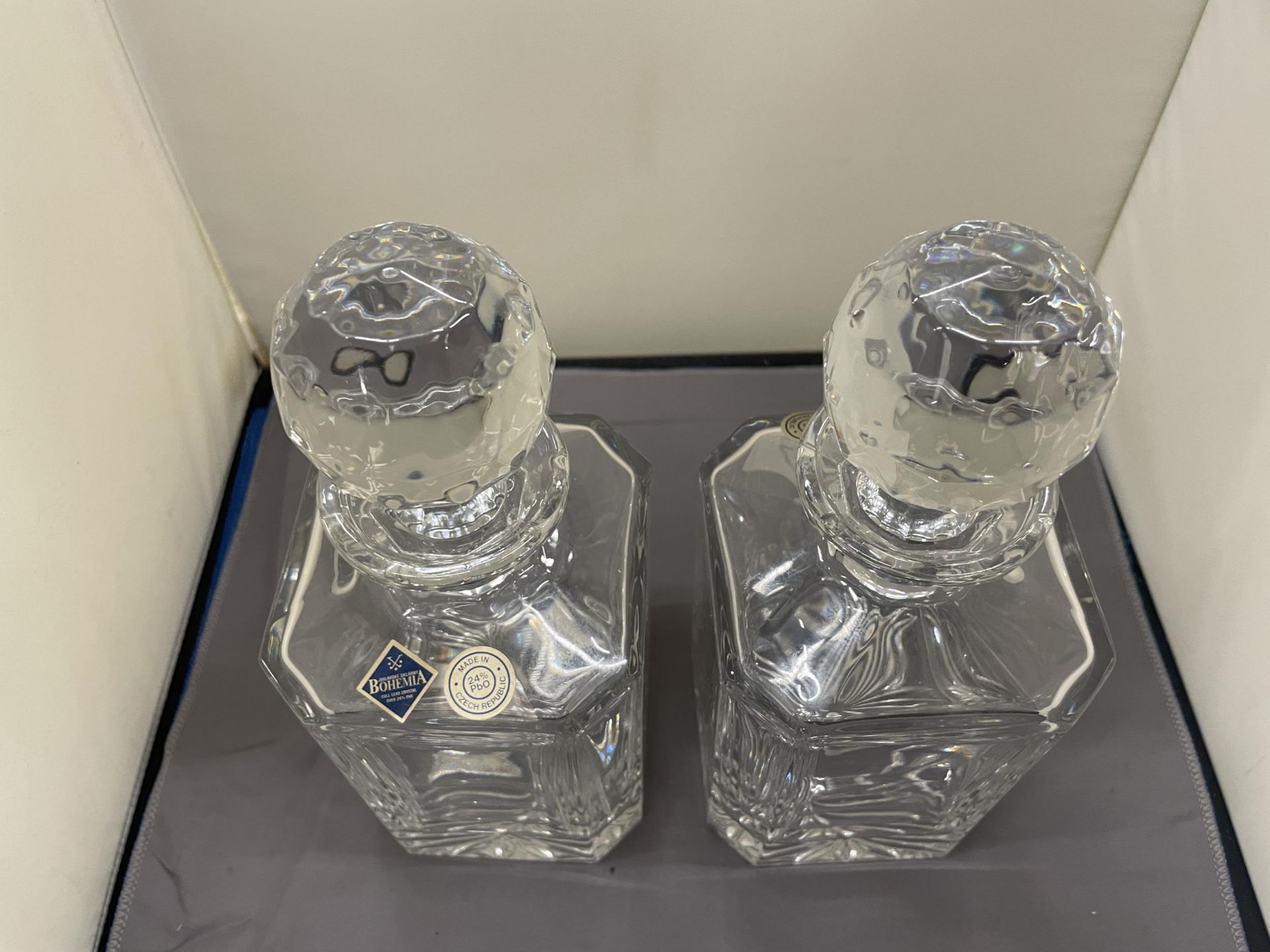 TWO HEAVY BOHEMIA, LEAD CRYSTAL DECANTERS - Image 3 of 3