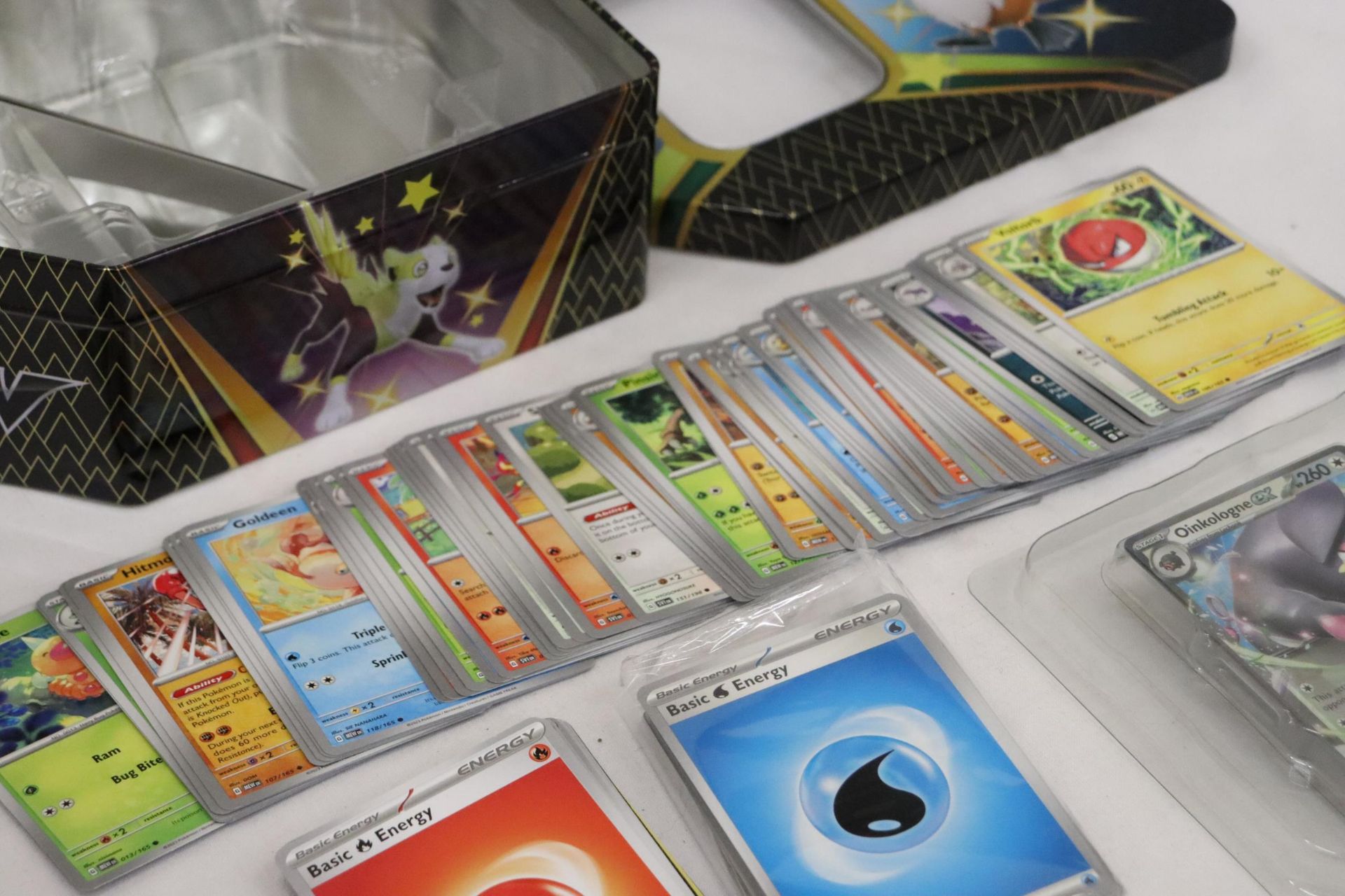 A POKEMON COLLECTOR'S TIN FULL OF CARDS TO INCLUDE HOLO EX, ETC - Image 6 of 7