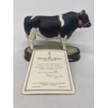 A ROYAL WORCESTER MODEL OF A BRITISH FRESIAN BULL MODELLED BY DORIS LINDNER AND PRODUCED IN A