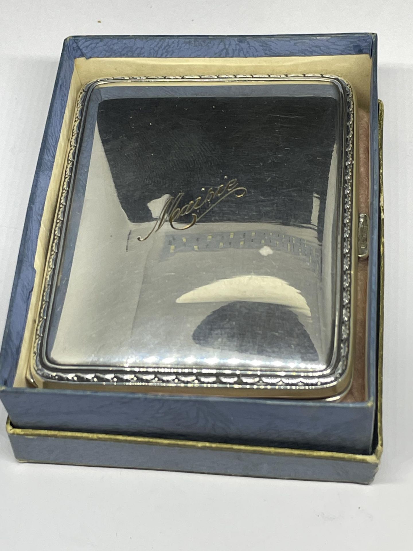 A GERMAN CIGARETTE CASE ENGRAVED MAISIE TO THE FRONT AND FROM HANS 24.12.1951