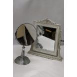 A DRESSING TABLE MIRROR AND A DOUBLE SIDED SHAVING MIRROR