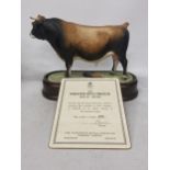 A ROYAL WORCESTER MODEL OF A JERSEY BULL MODELLED BY DORIS LINDNER PRODUCED IN A LIMITED EDITION