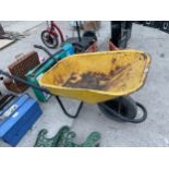 A METAL WHEEL BARROW WITH RUBBER TYRE