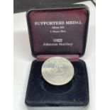 A SILVER RUGBY WORLD CUP 1991 MEDAL