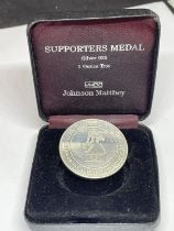 A SILVER RUGBY WORLD CUP 1991 MEDAL