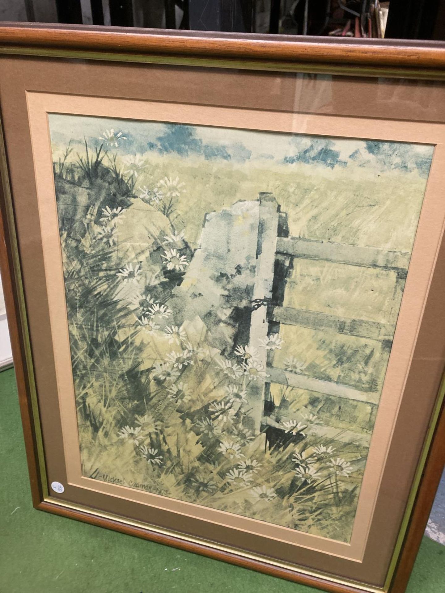 TWO FRAMED PICTURES TO INCLUDE A WATERCOLOUR OF THE MANXMAN SIGNED AL PARRY 1928 ANMD A PRINT OF - Image 3 of 3