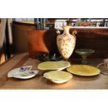 A QUANTITY OF CERAMICS TO INCLUDE CARLTONWARE, ROYAL WINTON, CARNIVAL GLASS BOWL, ETC.,