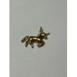 A 9CT YELLOW GOLD UNICORN CHARM