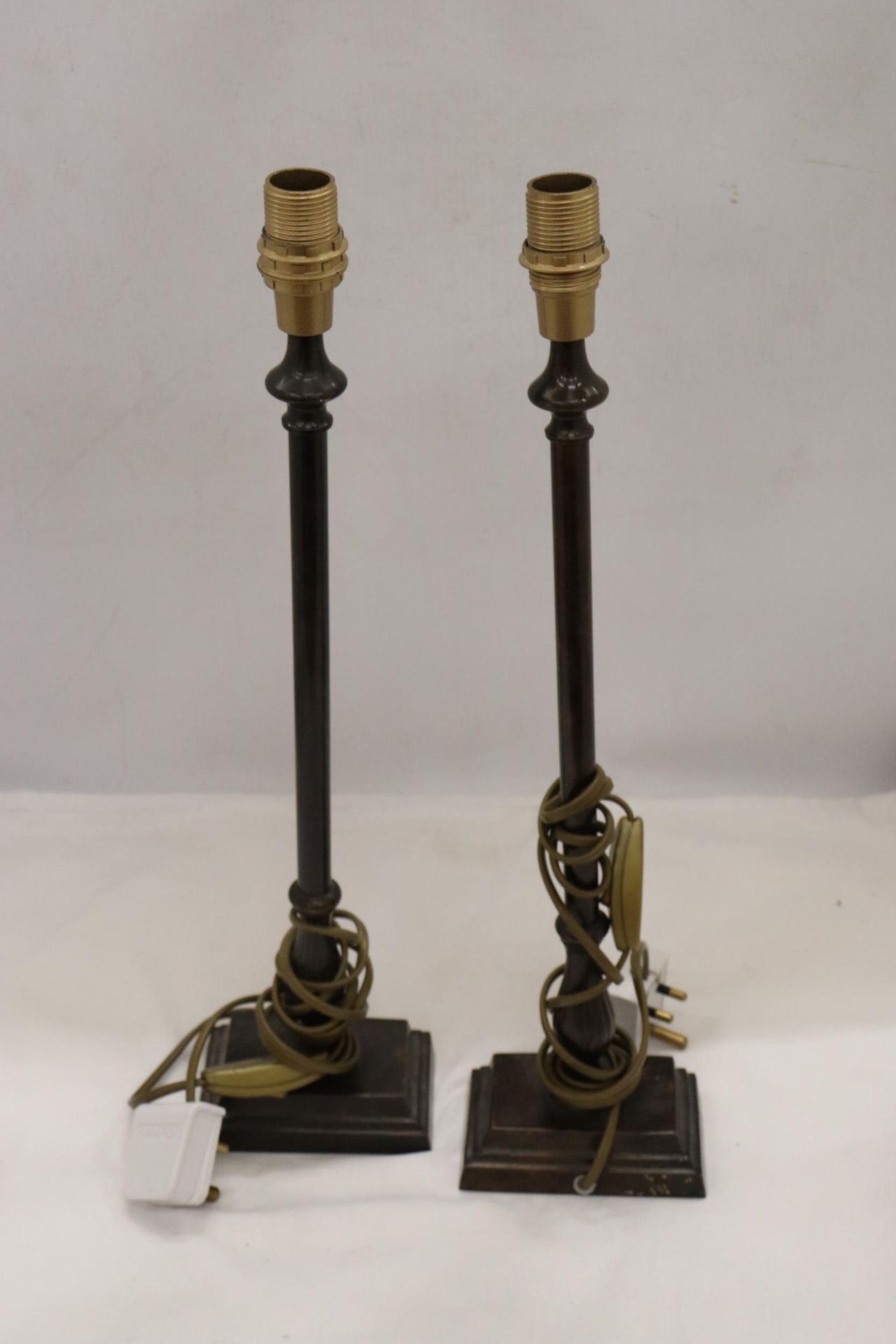 TWO BRONZE EFFECT LAMP BASES - Image 2 of 5