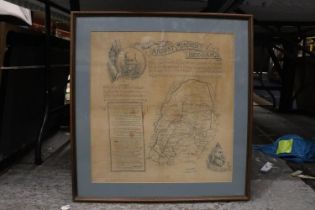 A FRAMED VICTORIAN SILK WITH A MAP OF RORKES DRIFT