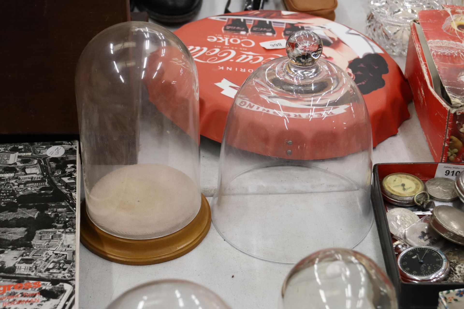 SIX DISPLAY DOMES AND FOUR BASES, FOUR GLASS AND TWO PLASTIC - Image 6 of 6