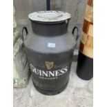 A VINTAGE HAND PAINTED GUINNESS ADVERTISING MILK CHURN (H:60CM)