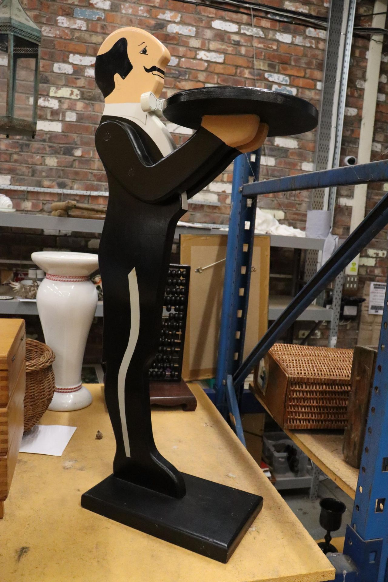 A WOODEN DUMB WAITER, 3 FOOT TALL - Image 3 of 4