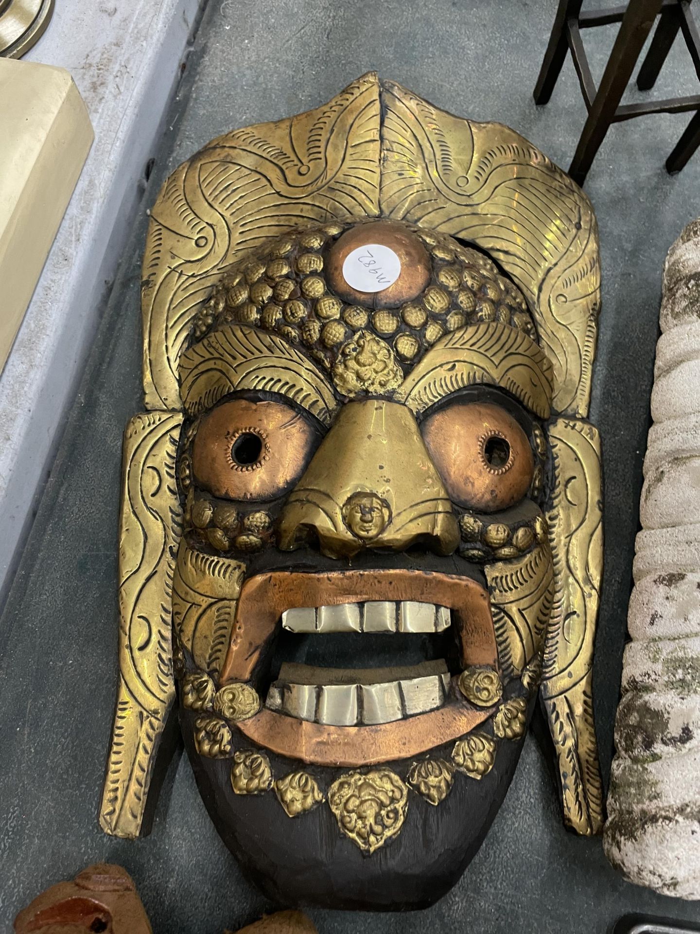 TWO WOODEN WALL MASKS - Image 3 of 4