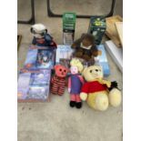 AN ASSORTMENT OF TOYS TO INCLUDE JIGSAWS AND TEDDIES ETC