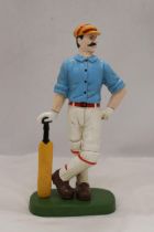 A VERY HEAVY SOLID CAST VICTORIAN CRICKETER DOORSTOP, HEIGHT 32CM