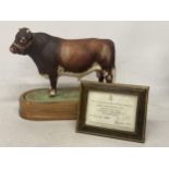A ROYAL WORCESTER MODEL OF A DAIRY SHORTHORN BULL MODELLED BY DORIS LINDNER PRODUCED IN A LIMITED