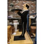 A WOODEN DUMB WAITER, 3 FOOT TALL