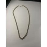 A 9 CARAT GOLD ROPE NECKLACE MARKED 375 (CLASP A/F) GROSS WEIGHT 9.7 GRAMS