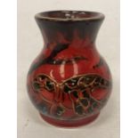 AN ANITA HARRIS HAND PAINTED AND SIGNED IN GOLD TURTLE VASE