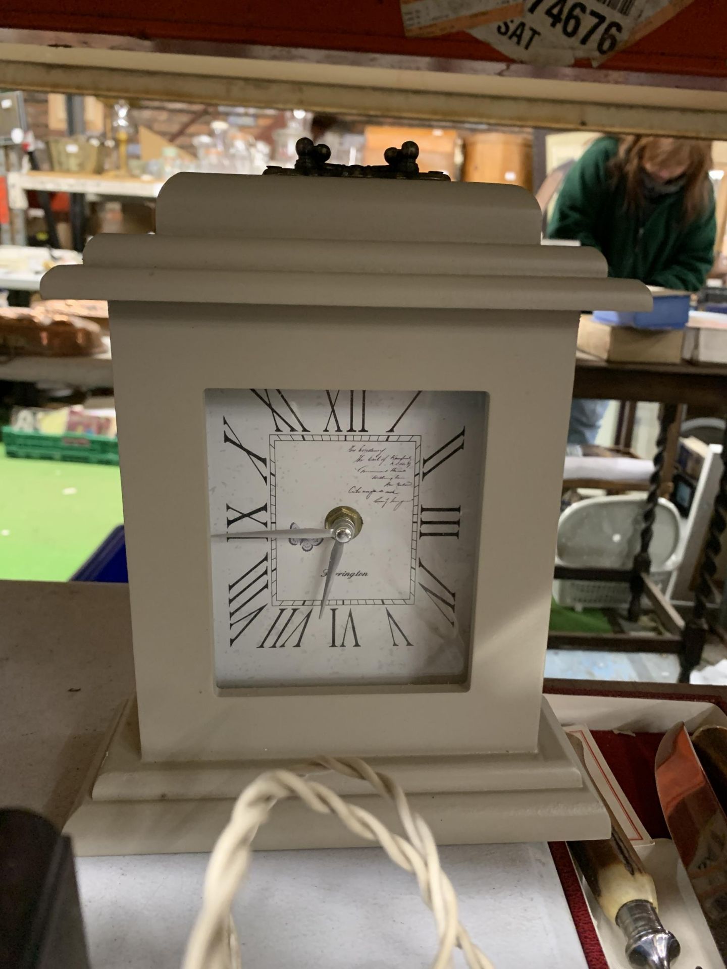 A VINTAGE SMITHS, BAKELITE, ELECTRIC CLOCK, A MANTLE CLOCK, A 'TENBY' BAROMETER AND TWO ANIMALS - Image 4 of 5