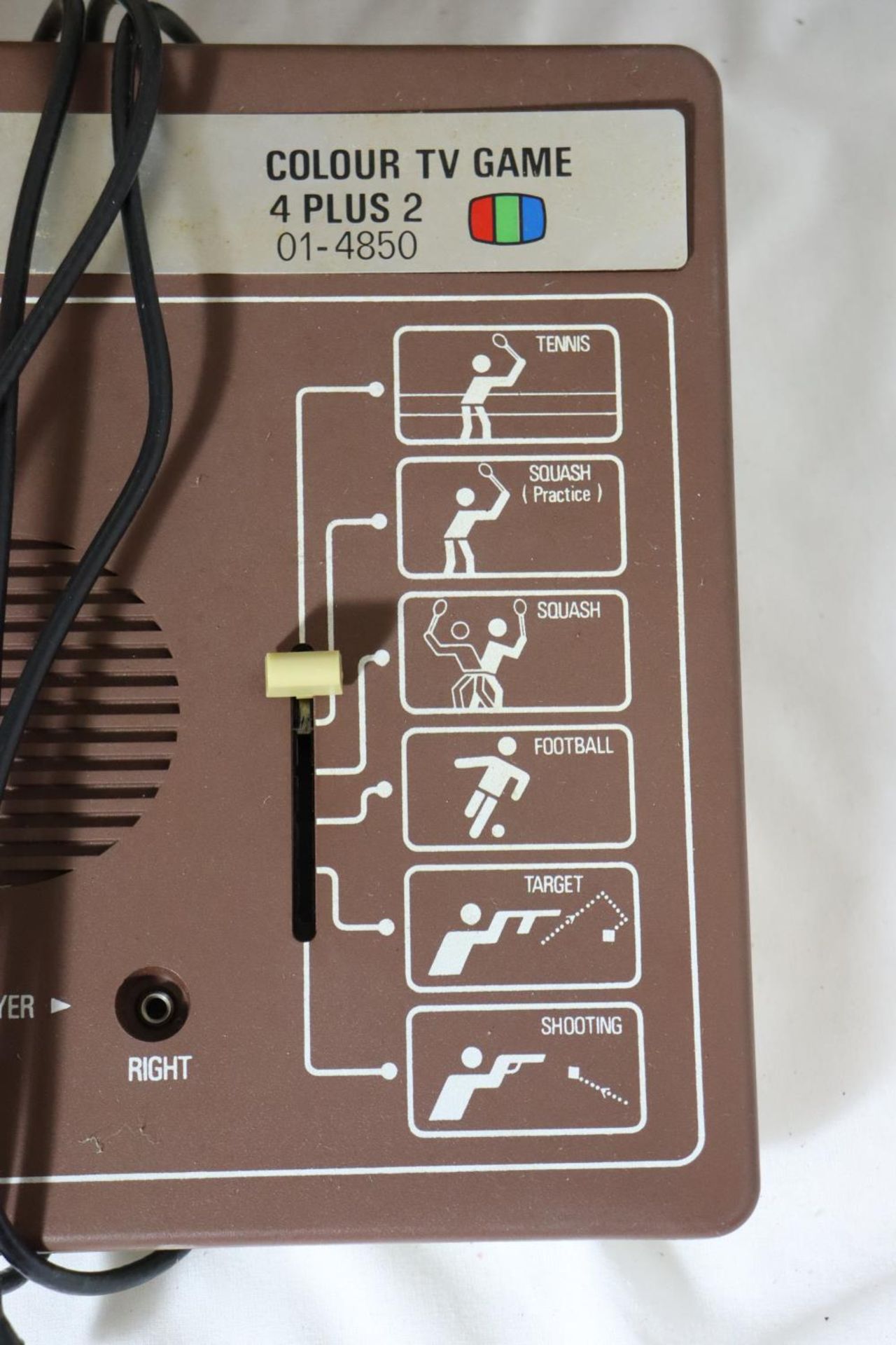 A BINATONE COLOUR TV GAME 4 + 2, BINATONE GAME GUN, TWO CONTROLLERS AND ADAPTER - Image 3 of 5