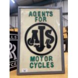 AN ILLUMINATED AGENTS FOR AJS MOTOR CYCLES SIGN