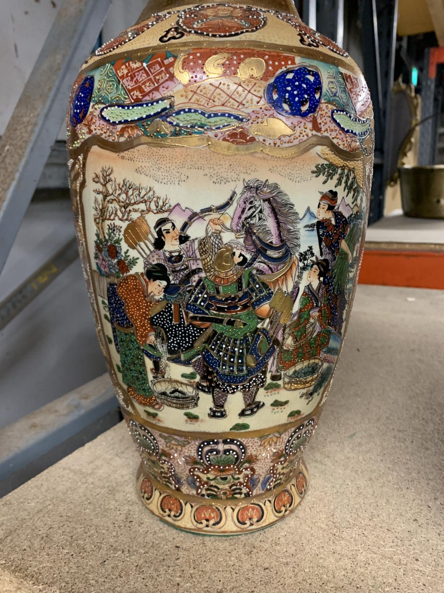 TWO LARGE ORIENTAL STYLE VASES - Image 2 of 3