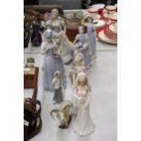 A LARGE QUANTITY OF PORCELAIN FIGURES TO INCLUDE LEONARDO, NADAL, TENGRA, ETC.,