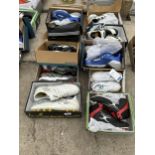 TEN PAIRS OF AS NEW AND BOXED SPORTS BOOTS AND TRAINERS