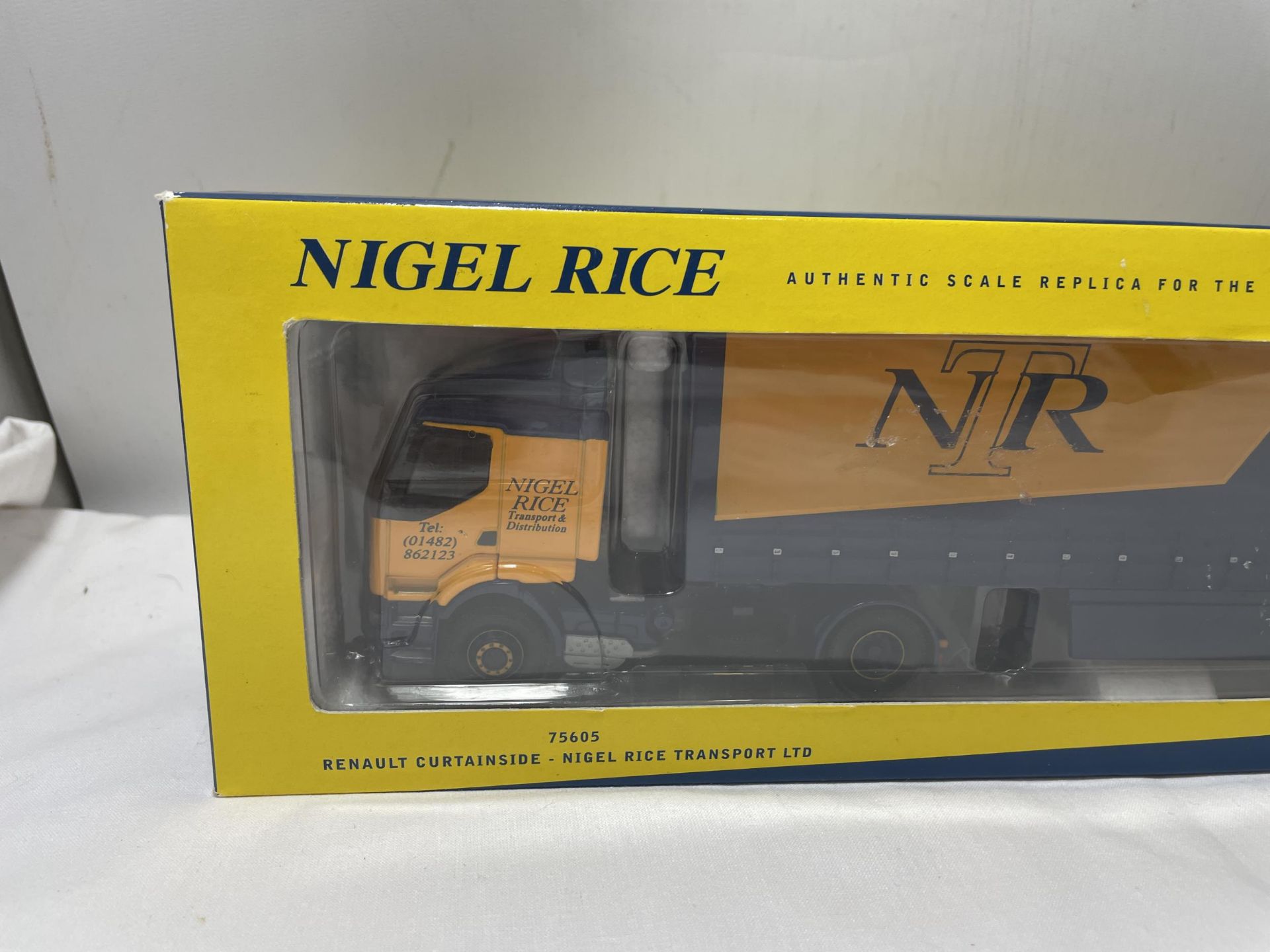 A BOXED CORGI LIMITED EDITION, 1/50, SCALE RENAULT PREMIUM CURTAINSIDE TRUCK - NIGEL RICE - Image 2 of 5