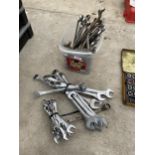 A LARGE ASSORTMENT OF VARIOUS SPANNERS