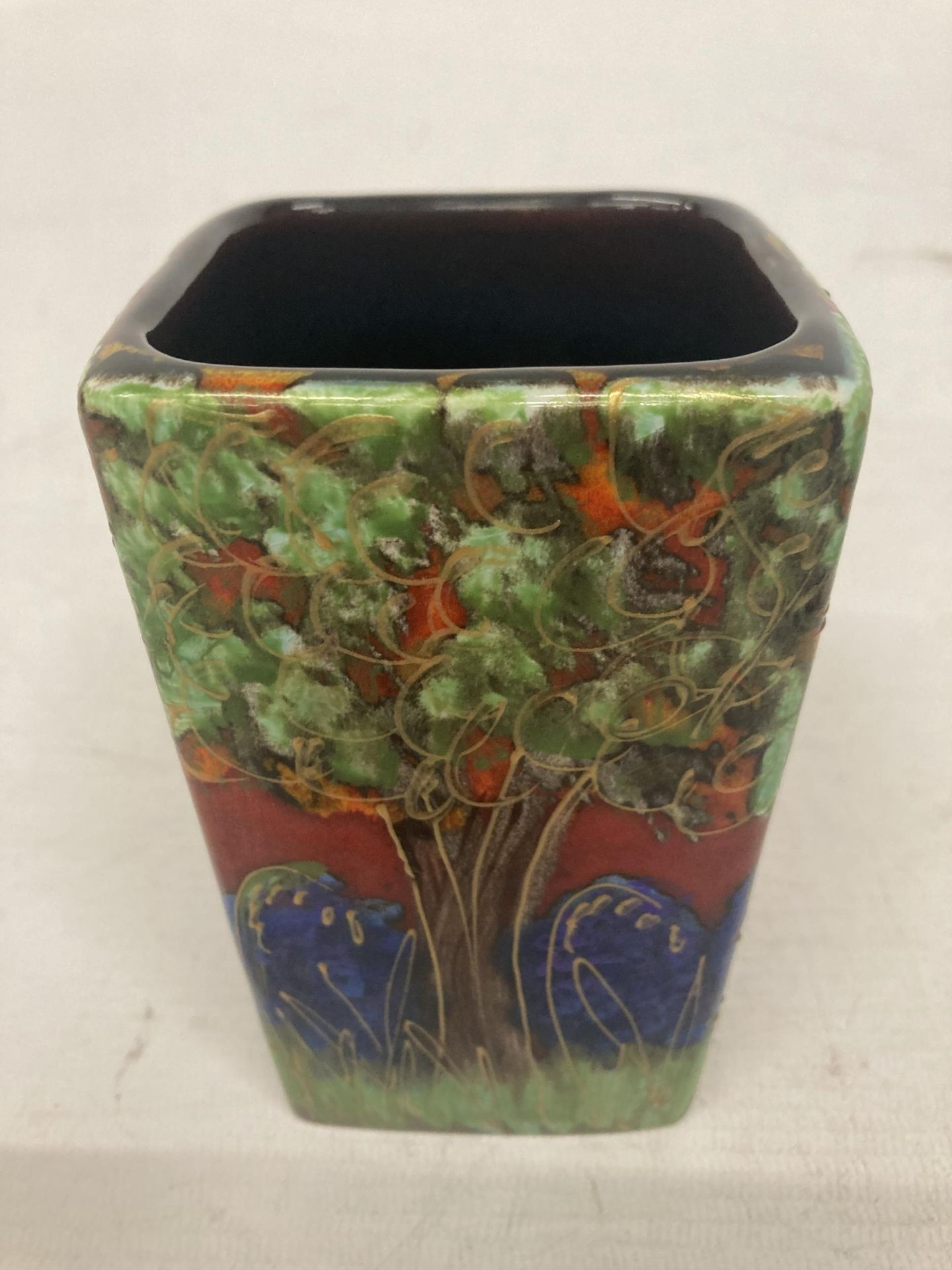 AN ANITA HARRIS BLUEBELL WOOD VASE SIGNED IN GOLD - Image 2 of 3