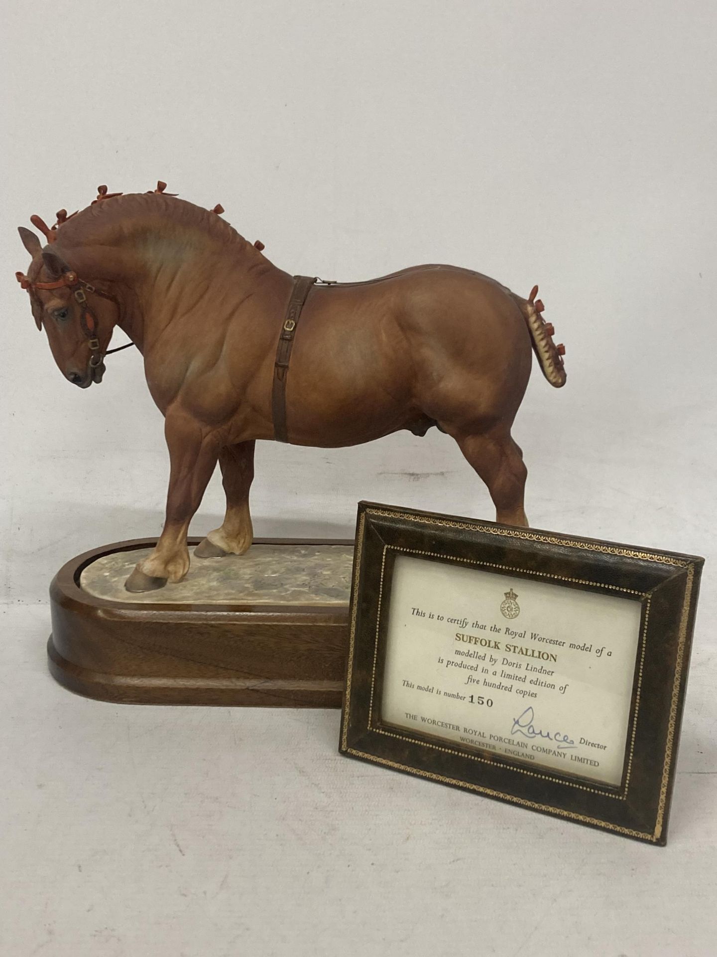 A ROYAL WORCESTER MODEL OF A SUFFOLK STALLION MODELLED BY DORIS LINDNER AND PRODUCED IN A LIMITED