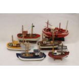 SIX MODELS OF TRAWLER FISHING BOATS