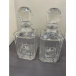 TWO HEAVY BOHEMIA, LEAD CRYSTAL DECANTERS